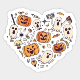 Halloween Heart Spooky Designs Sticker